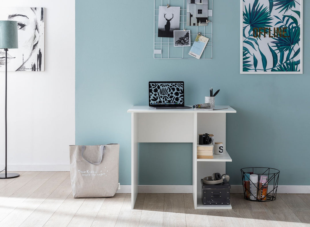 Computertisch SEGRE_ großzügige Arbeitsfläche_ praktische Aufbewahrung_ Spanplatte - KADIMA DESIGN_Größe_ 82x60x76 cm_