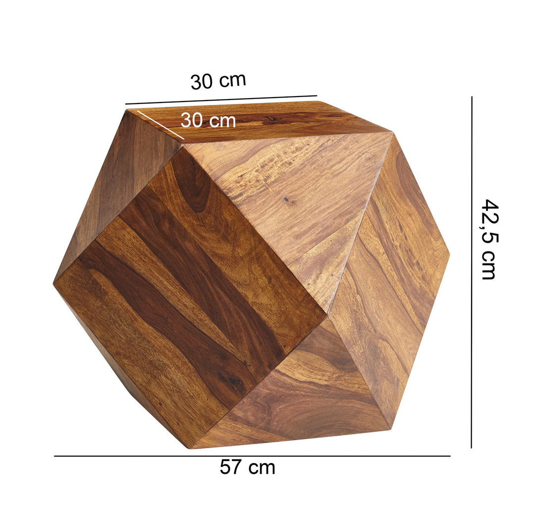 Sheeshamholz Couchtisch_ Diamant-Design_ 57x42_5x57 cm_ 30 kg Belastbarkeit - KADIMA DESIGN_Größe_ 57x43x57 cm_