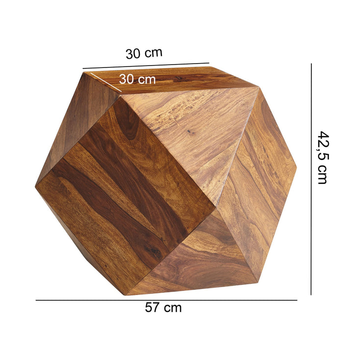 Sheeshamholz Couchtisch_ Diamant-Design_ 57x42_5x57 cm_ 30 kg Belastbarkeit - KADIMA DESIGN_Größe_ 57x43x57 cm_