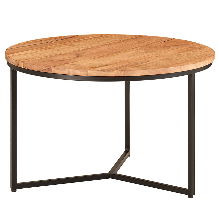 Akazienholz Couchtisch_ Elegantes Design_ Stauraum_ Robustes Eisengestell - KADIMA DESIGN_Größe_ 60x60x38 cm_