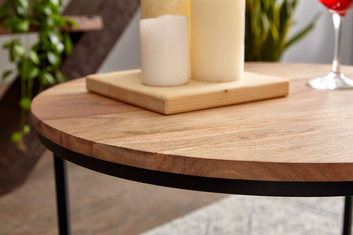 KADIMA DESIGN Couchtisch aus Akazienholz mit elegantem Design und viel Stauraum_Beige_#sku_BARWL6.368#