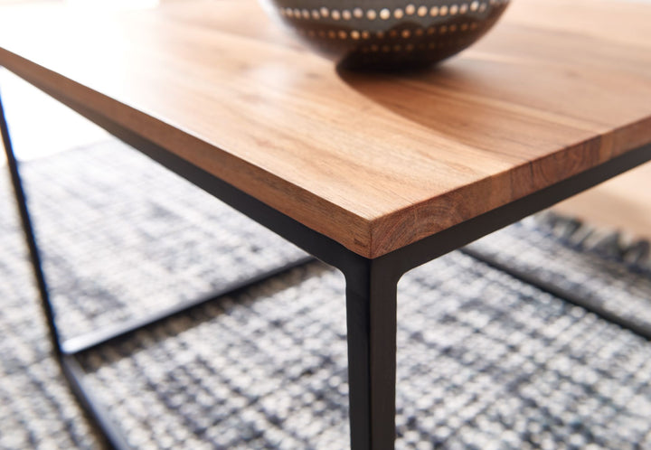 Couchtisch Industrial_ Akazienholz &amp;amp; Eisengestell_ Handgefertigt - KADIMA DESIGN_Größe_ 60x60x41 cm_
