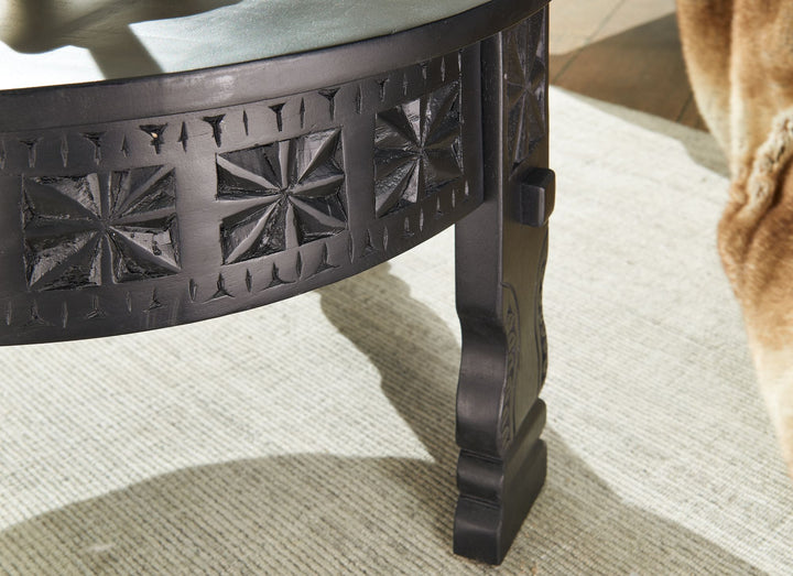 Orientalischer Couchtisch_ Schwarz lackiertes Massivholz_ Handgefertigt - KADIMA DESIGN_Größe_ 60x60x36 cm_