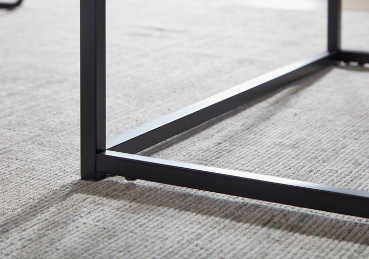 Quadratischer Couchtisch_ Marmor-Optik_ Metallgestell_ Industrial-Stil_ pflegeleicht_ verschiedene Farben - KADIMA DESIGN_Farbe_ Schwarz_ Material_ Holz_ Größe_ 60x60x45 cm_