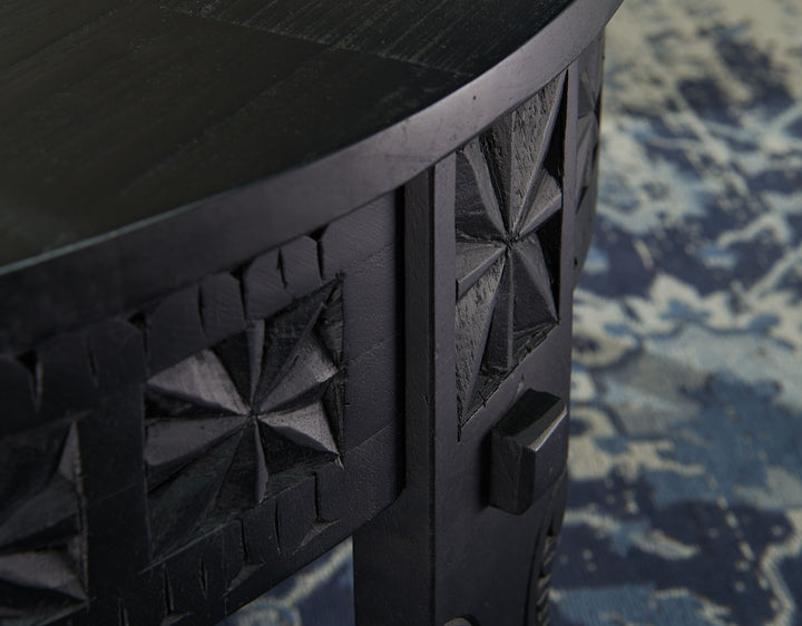 Massivholz Couchtisch_ Orientalisches Design_ Schwarz Lack_ Handgefertigt - KADIMA DESIGN_Größe_ 80x80x36 cm_