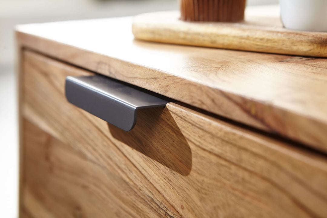 Massiver Couchtisch aus Holz und Metall_ Trendiges Design_ Viel Stauraum_ Stabile Standbeine - KADIMA DESIGN_Größe_ 95x45x45 cm_