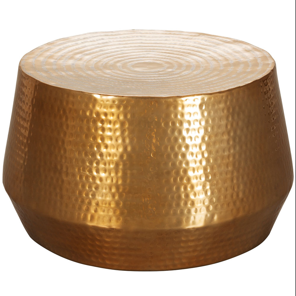 Couchtisch ENNS_ Orientalisch_ Aluminium_ Hammerschlagstruktur_ praktische Ablage - KADIMA DESIGN_Farbe_ Gold_ Größe_ 60x60x36 cm_