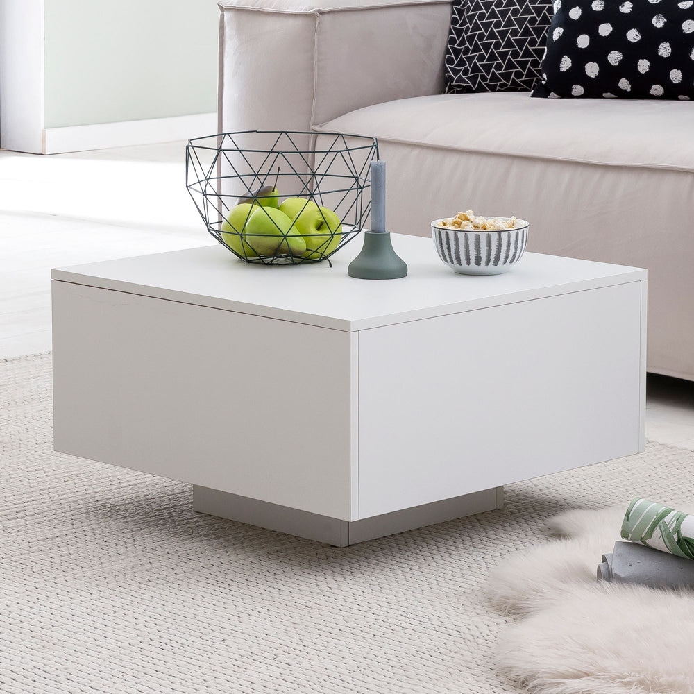 KADIMA DESIGN Holz Couchtisch - Stilvoller und eleganter Wohnzimmer C-Tisch in puristischem Design_Weiß_#sku_BARWL5.832#