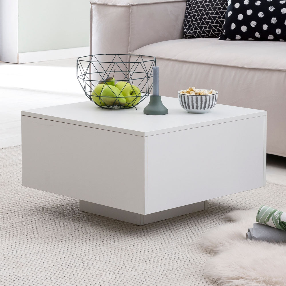 Holz Couchtisch_ Stilvoller Wohnzimmer C-Tisch im puristischen Design - KADIMA DESIGN_Größe_ 60x60x35 cm_