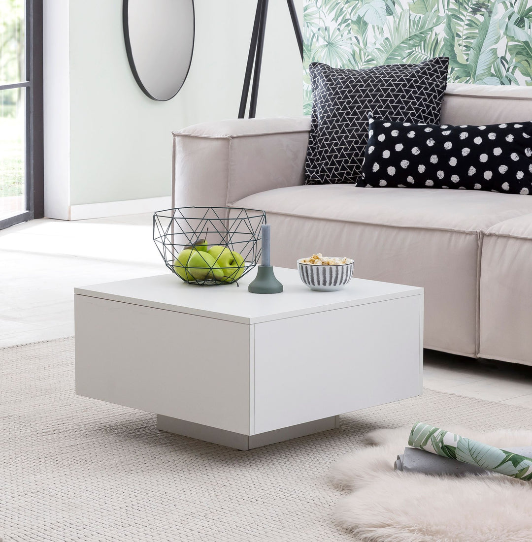 Holz Couchtisch_ Stilvoller Wohnzimmer C-Tisch im puristischen Design - KADIMA DESIGN_Größe_ 60x60x35 cm_