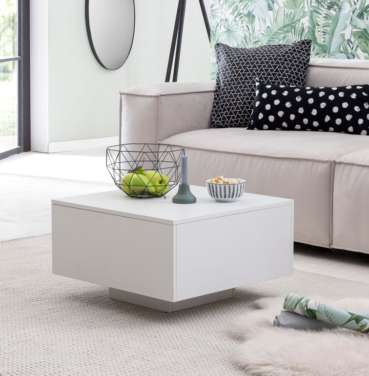 Holz Couchtisch_ Stilvoller Wohnzimmer C-Tisch im puristischen Design - KADIMA DESIGN_Größe_ 60x60x35 cm_