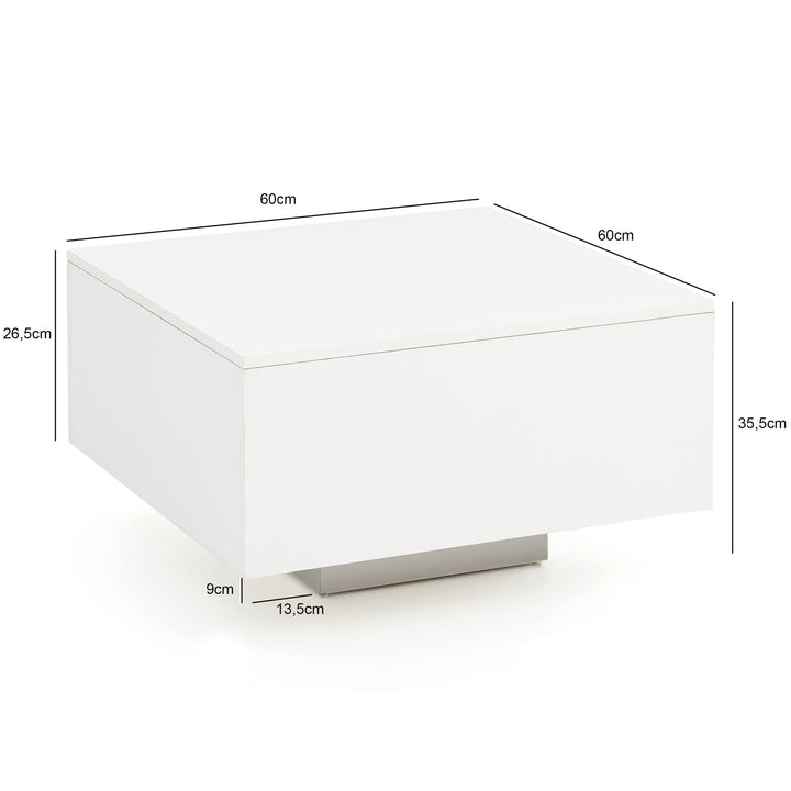 Holz Couchtisch_ Stilvoller Wohnzimmer C-Tisch im puristischen Design - KADIMA DESIGN_Größe_ 60x60x35 cm_