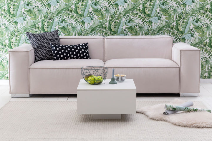 Holz Couchtisch_ Stilvoller Wohnzimmer C-Tisch im puristischen Design - KADIMA DESIGN_Größe_ 60x60x35 cm_