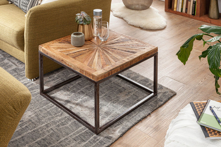 Couchtisch aus Mangoholz_ modernes Design_ große Ablagefläche_ stabile Beine - KADIMA DESIGN_Größe_ 55x55x40 cm_