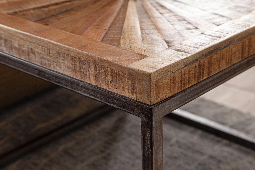 Couchtisch aus Mangoholz_ modernes Design_ große Ablagefläche_ stabile Beine - KADIMA DESIGN_Größe_ 55x55x40 cm_