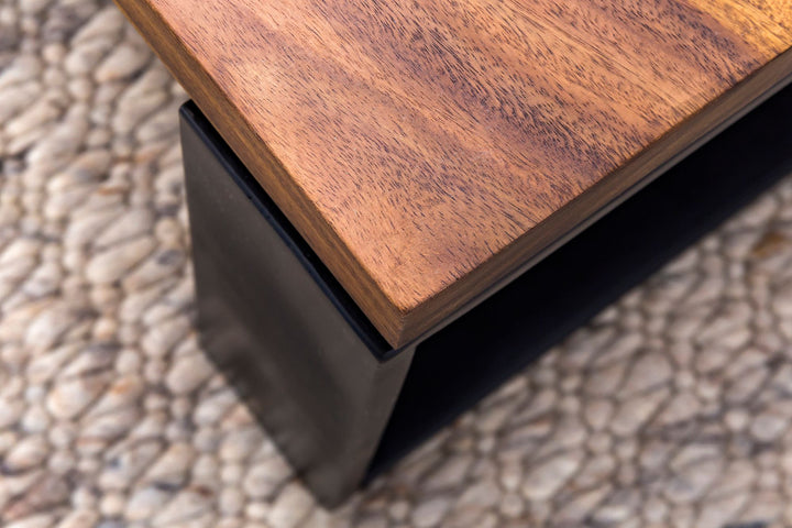 Industrial Couchtisch_ Holz und Metall_ 115x60 cm_ Einzigartige Holzmaserung - KADIMA DESIGN_Größe_ 115x60x35 cm_