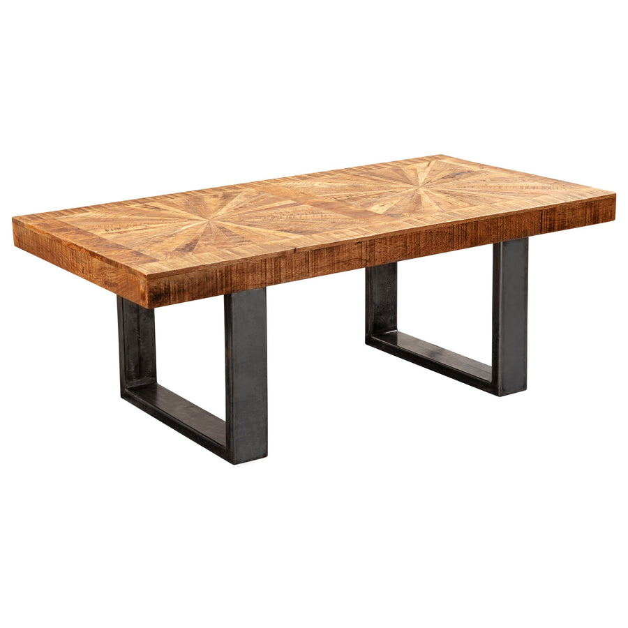 Couchtisch Mango_ rustikaler Stil_ Metallbeine_ 105x40x55 cm_ 50 kg Belastbarkeit - KADIMA DESIGN_Größe_ 105x55x40 cm_