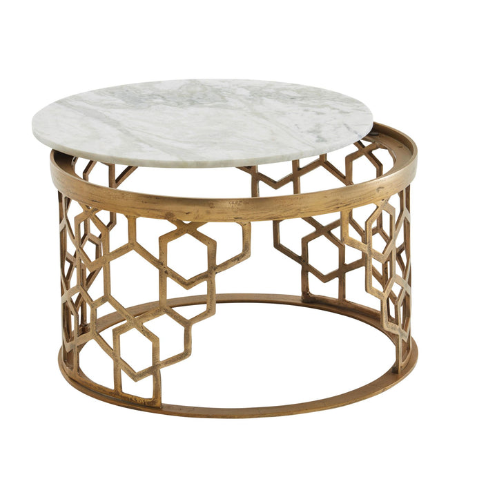 Couchtisch &amp;quot;Marble&amp;quot;_ luxuriöser Marmor-Metalltisch_ 60x60x36 cm_ stilvolles Wohnzimmer-Design - KADIMA DESIGN_Größe_ 60x60x36 cm_