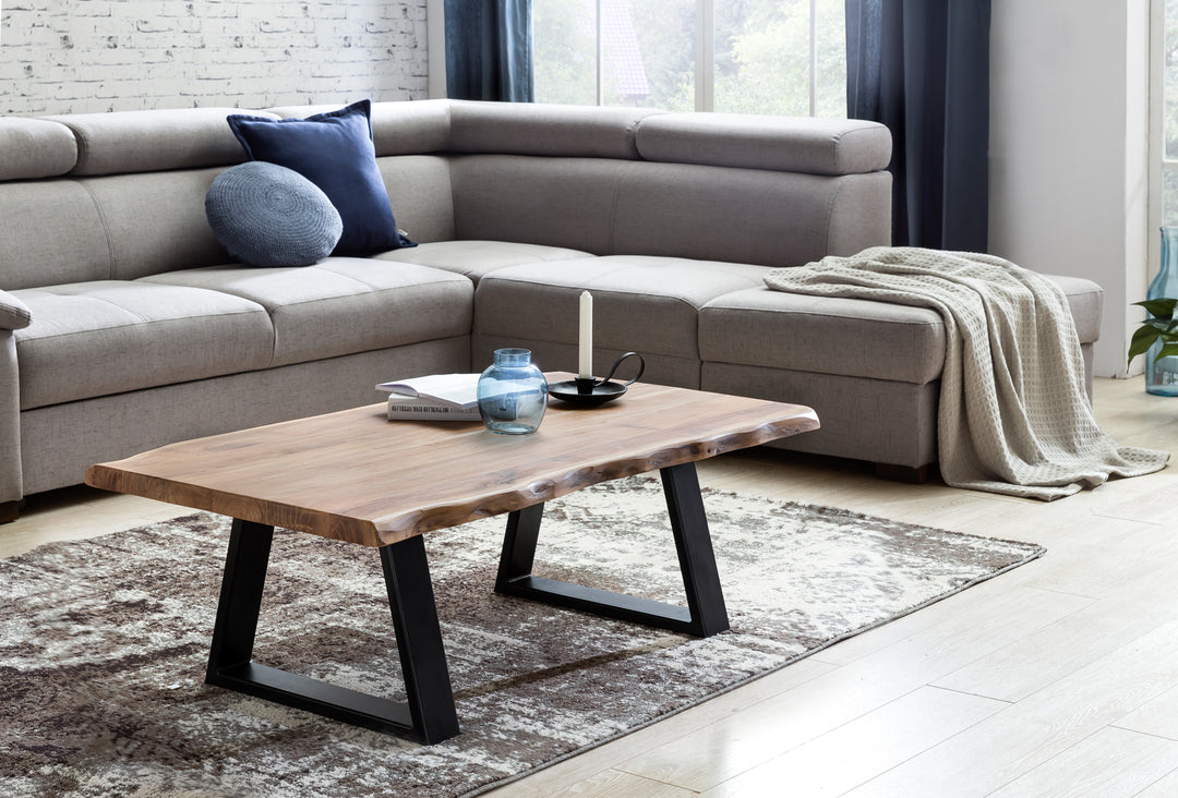 Couchtisch Massivholz Akazie - Modernes Design_ Einzigartige Maserung_ Handgefertigt_ Einfache Montage_ KADIMA DESIGN_Größe_ 115x60x40 cm_