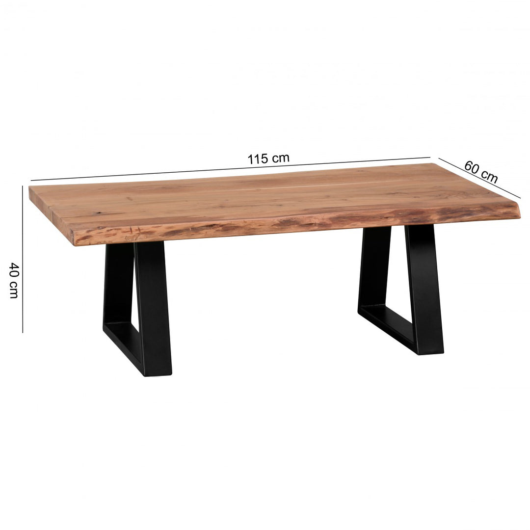 Couchtisch Massivholz Akazie - Modernes Design_ Einzigartige Maserung_ Handgefertigt_ Einfache Montage_ KADIMA DESIGN_Größe_ 115x60x40 cm_