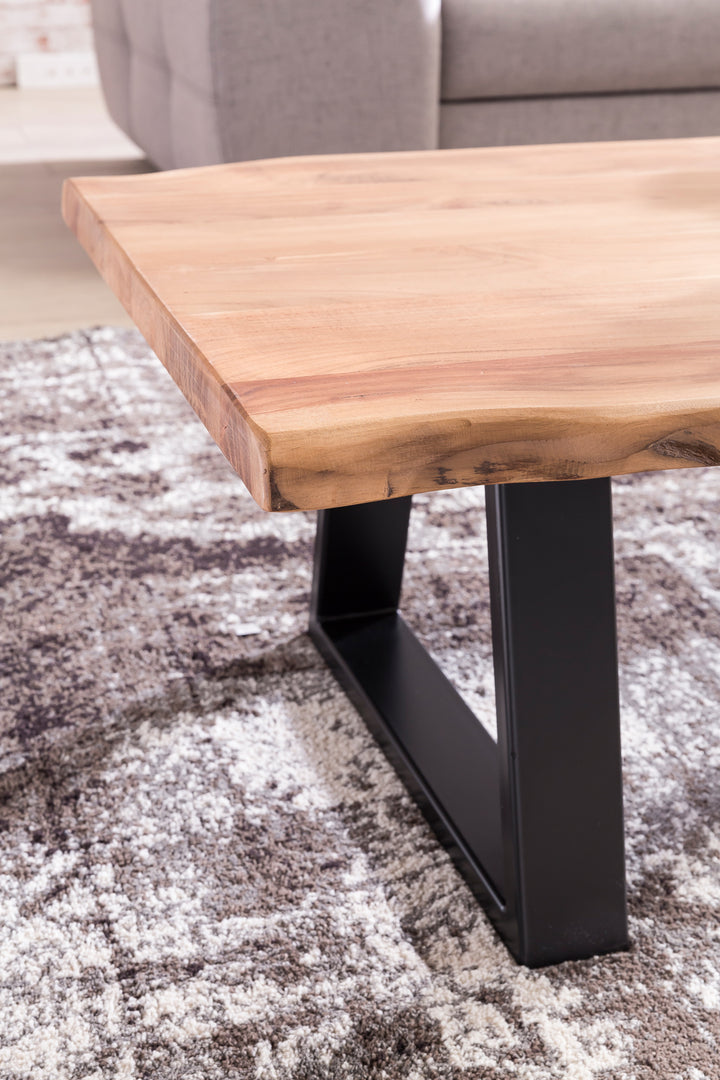 Couchtisch Massivholz Akazie - Modernes Design_ Einzigartige Maserung_ Handgefertigt_ Einfache Montage_ KADIMA DESIGN_Größe_ 115x60x40 cm_