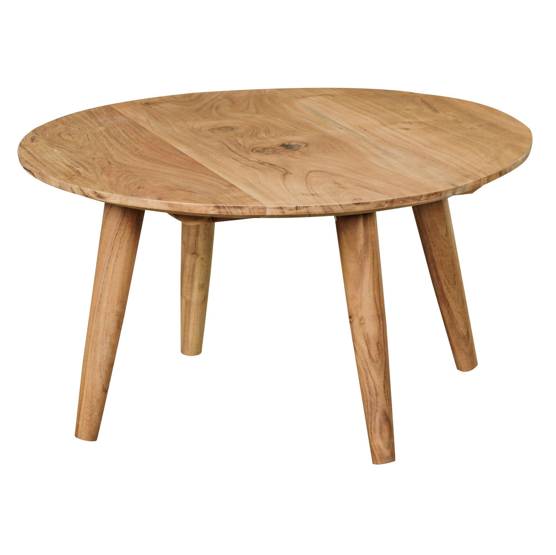 KADIMA DESIGN Runder Couchtisch aus Massivholz Akazie - Stabiler Tisch mit einzigartiger Optik 75cm_Beige_#sku_BARWL1.844#