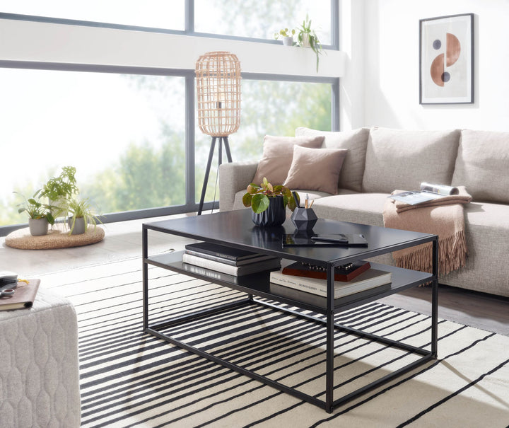 Couchtisch &amp;quot;Modern Edge&amp;quot;_ Robuster Industrial-Stil Wohnzimmertisch mit Stauraum - KADIMA DESIGN_Größe_ 100x60x45 cm_