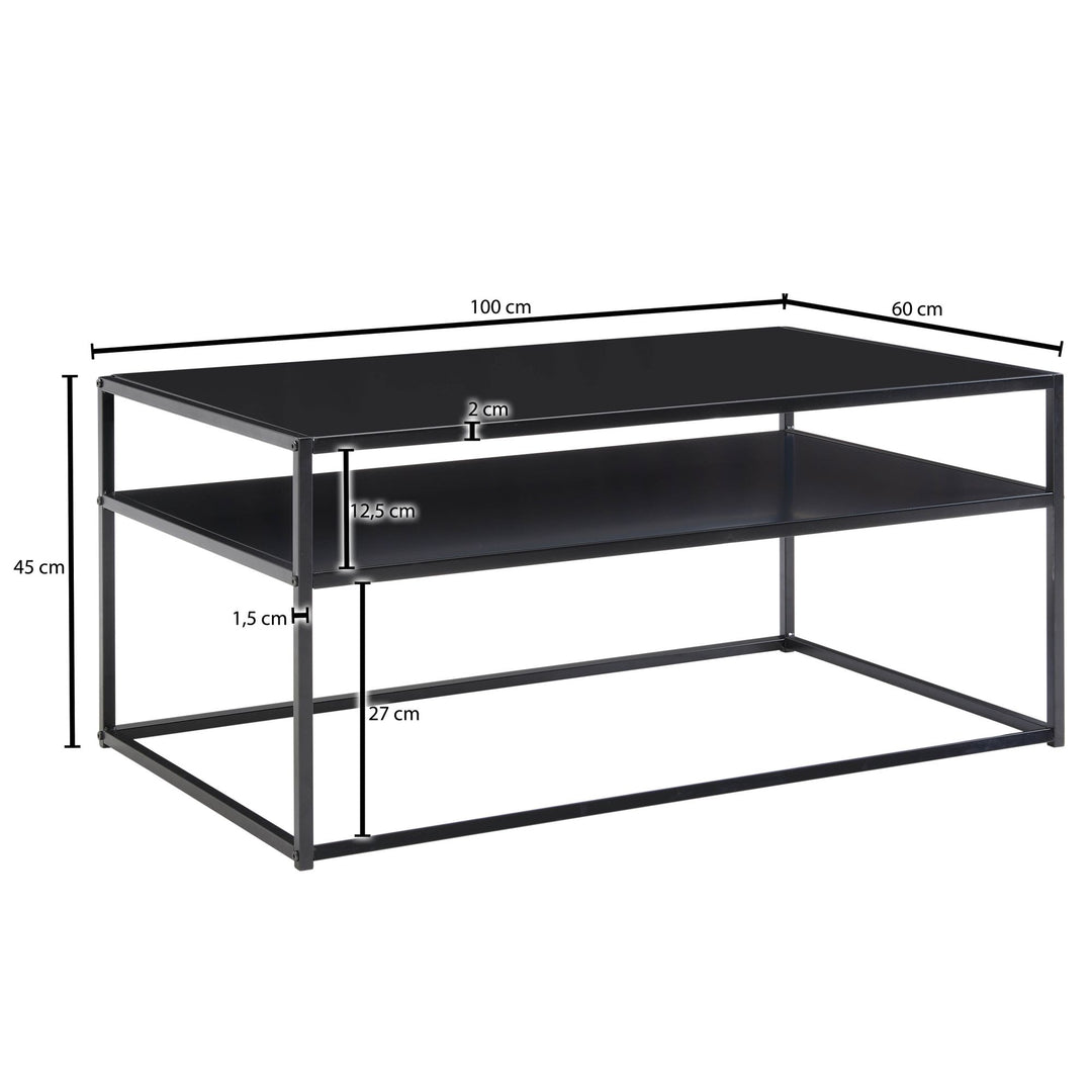 Couchtisch &quot;Modern Edge&quot;_ Robuster Industrial-Stil Wohnzimmertisch mit Stauraum - KADIMA DESIGN_Größe_ 100x60x45 cm_