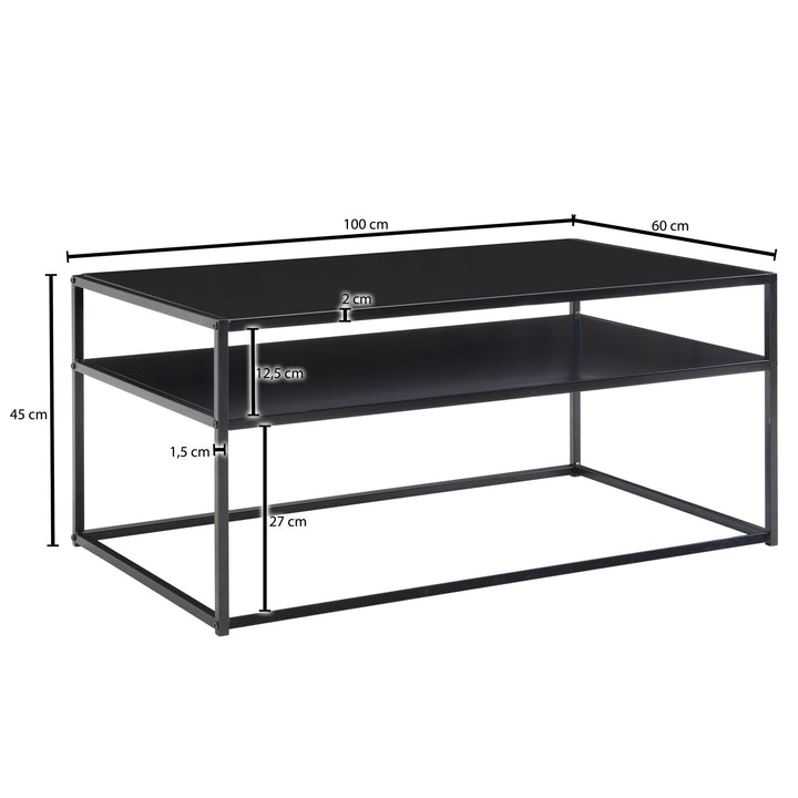 Couchtisch &amp;quot;Modern Edge&amp;quot;_ Robuster Industrial-Stil Wohnzimmertisch mit Stauraum - KADIMA DESIGN_Größe_ 100x60x45 cm_