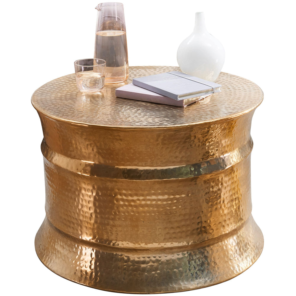 Runder orientalischer Couchtisch ENNS_ Aluminium_ Hammerschlag Look_ Handgefertigt_ Stabilität_ Langlebigkeit - KADIMA DESIGN_Farbe_ Gold_ Größe_ 62x62x41 cm_#sku_BARWL5.465#