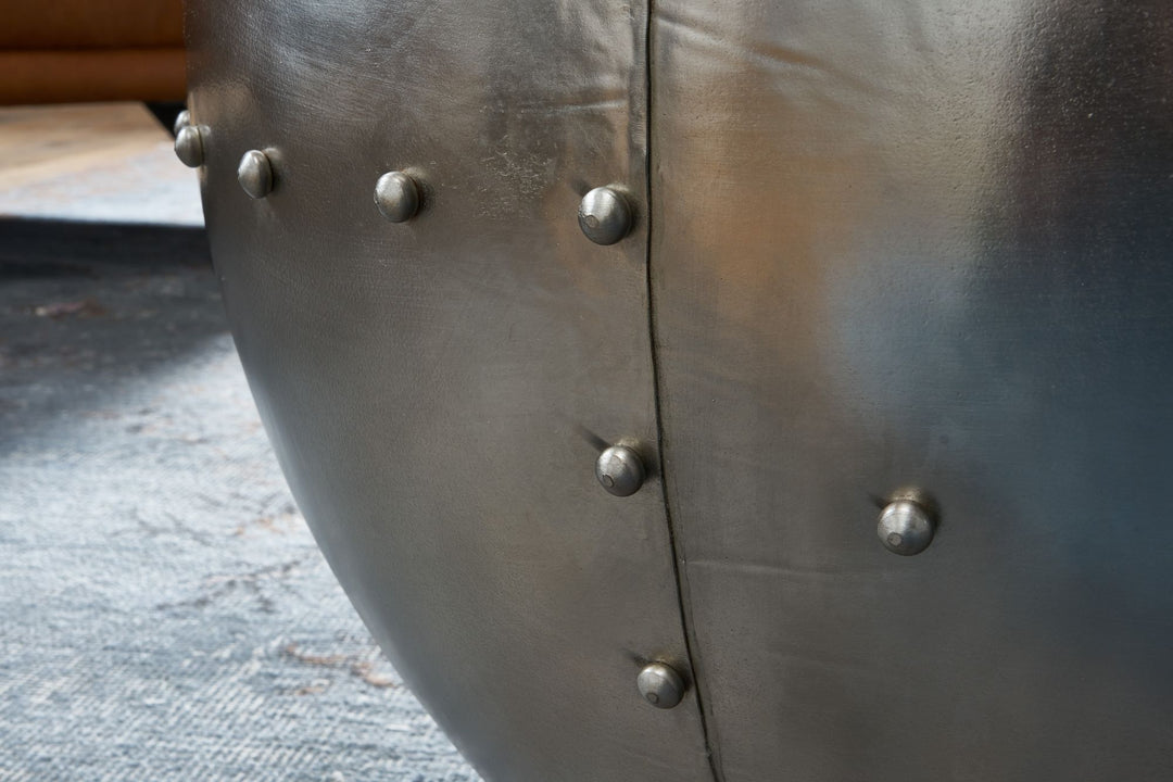 Couchtisch SERCHIO_ rund_ Industrial-Stil_ Massivholz/Metall_ Stauraum - KADIMA DESIGN_Größe_ 60x60x43 cm_
