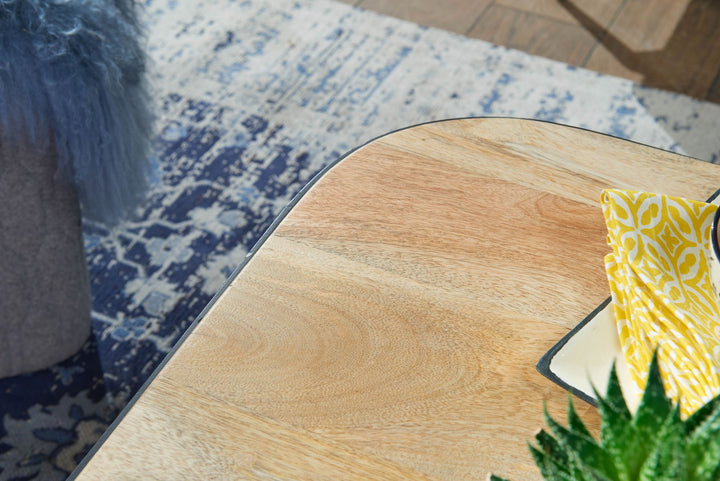 Massivholz Beistelltische TIMAVO_ Industrielles Set_ 60x40x60 cm &amp;amp; 50x35x50 cm_ Mango-Massivholz_ Eisen_ abgerundete Ecken - KADIMA DESIGN_Farbe_ Braun_ Größe_ 60x60x40 cm_