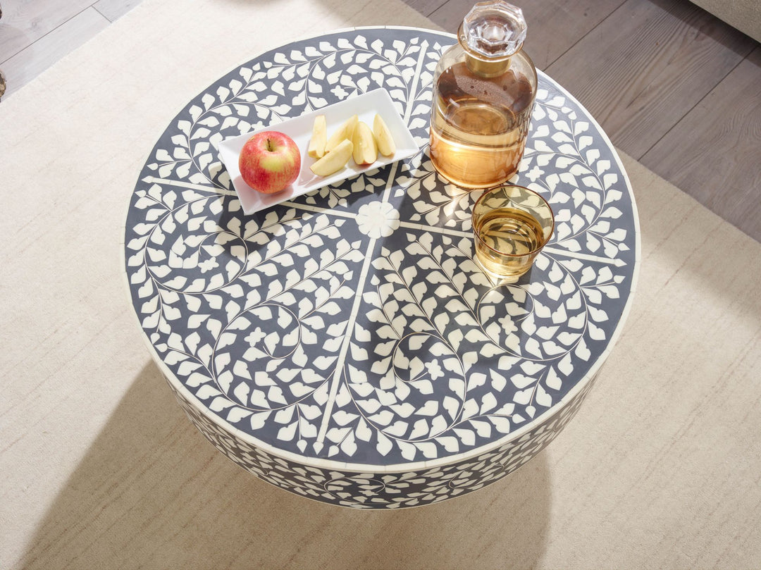 KADIMA DESIGN Runder Couchtisch VOLTURNUS - Modernes Design_ Langlebig und Vielseitig einsetzbar_Grau_#sku_BARWL6.625#