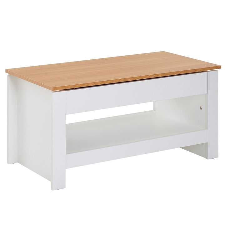 Moderner Couchtisch mit Stauraum_ Abgesetztes Design_ Kratz- und Wasserbeständig - KADIMA DESIGN_Größe_ 85x47x45 cm_