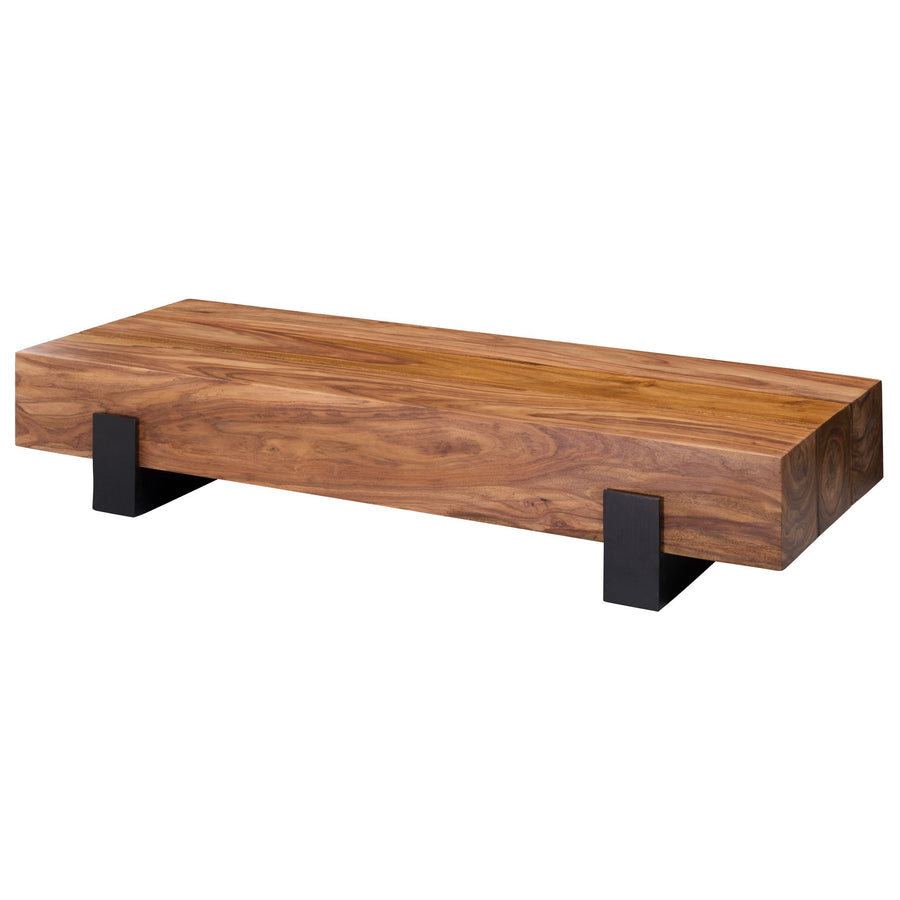Holz-Sofatisch Sheesham_ Puristisches_ modernes Design_ handgefertigt &amp; robust_ Schutzlackversiegelte Oberfläche - KADIMA DESIGN_Größe_ 115x44x22 cm_