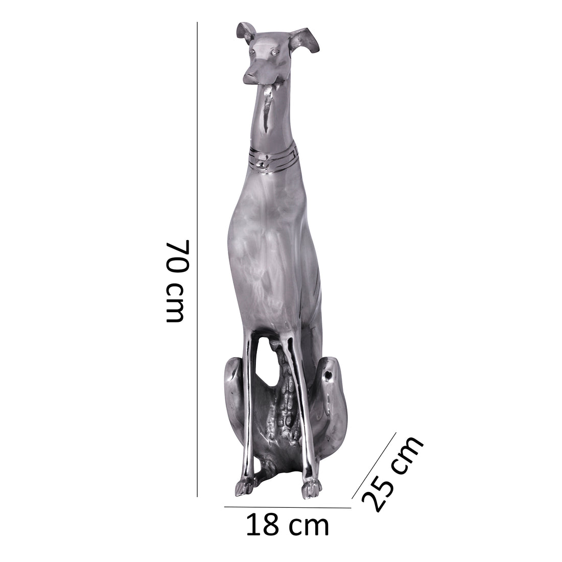 Maßzeichnung Dekofigur Windhund Aluminium 18x70 cm handgefertigt