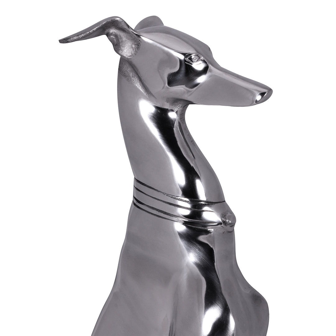 Handgefertigte Aluminium Skulptur eines Windhundes_ 18x70 cm_ detaillierte Formgebung_ robust und langlebig für stilvolle Dekoration - KADIMA DESIGN_Größe_ 18x25x70 cm_#sku_BARWL1.251#