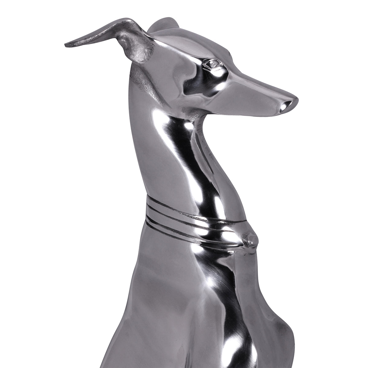 Handgefertigte Aluminium Skulptur eines Windhundes_ 18x70 cm_ detaillierte Formgebung_ robust und langlebig für stilvolle Dekoration - KADIMA DESIGN_Größe_ 18x25x70 cm_