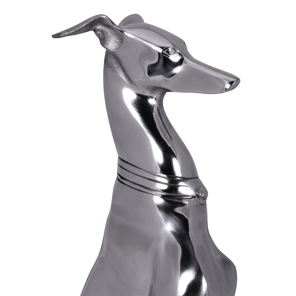 Handgefertigte Aluminium Skulptur eines Windhundes_ 18x70 cm_ detaillierte Formgebung_ robust und langlebig für stilvolle Dekoration - KADIMA DESIGN_Größe_ 18x25x70 cm_