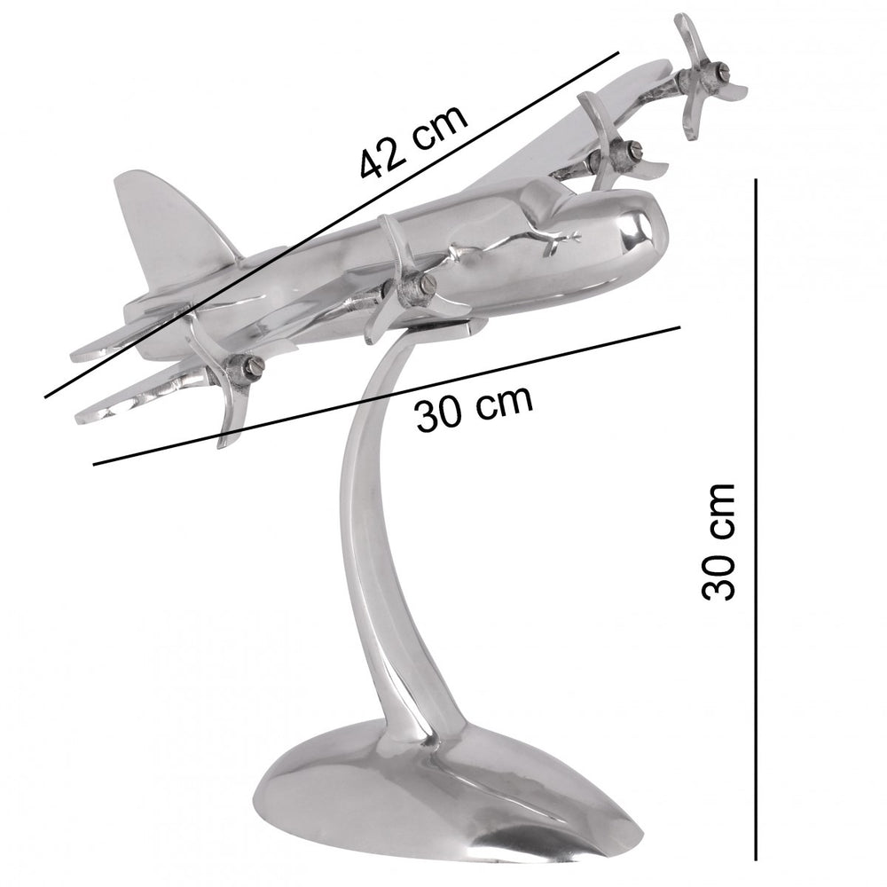 KADIMA DESIGN Deko Flugzeug Propeller - Elegantes und Robustes Aluminium-Handwerk für stilvolle Räume_Silber_#sku_BARWL1.653#