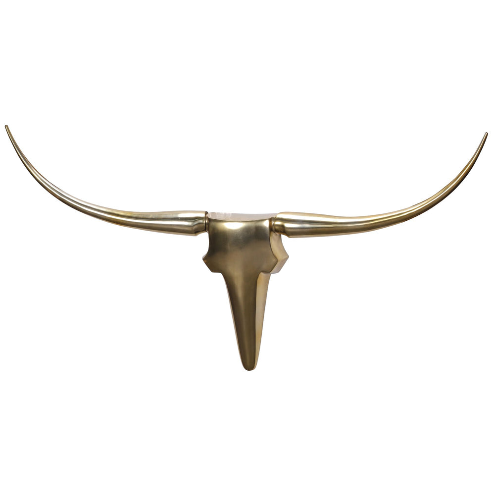 Deko Geweih Bull &quot;L&quot;_ Aluminium_ 125x60x10 cm_ Gold - Exklusive Wanddekoration - KADIMA DESIGN_Farbe_ Gold_ Größe_ 125x10x60 cm_