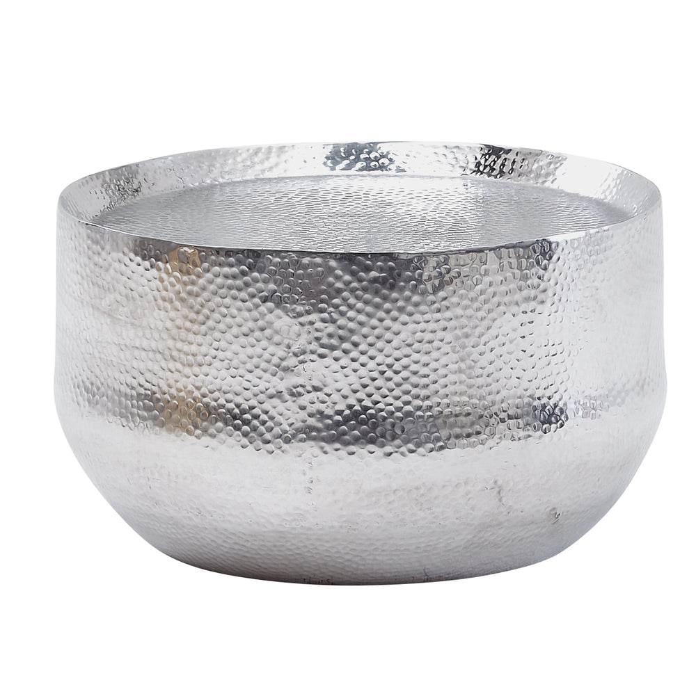 Orientalischer Couchtisch ANIENE_ Hammerschlag-Struktur_ Aluminium_ hohl_ 40 kg Belastung_ goldfarben lackiert - KADIMA DESIGN_Farbe_ Silber_ Größe_ 60x60x35 cm_#sku_BARWL6.453#