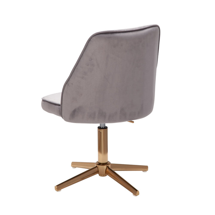 Samt Drehstuhl TANARO_ Höhenverstellbar_ 360° drehbar_ Samtbezug_ Eisenuntergestell_ 120 kg Belastung - KADIMA DESIGN_Farbe_ Grau_ Größe_ 60x60x100 cm_