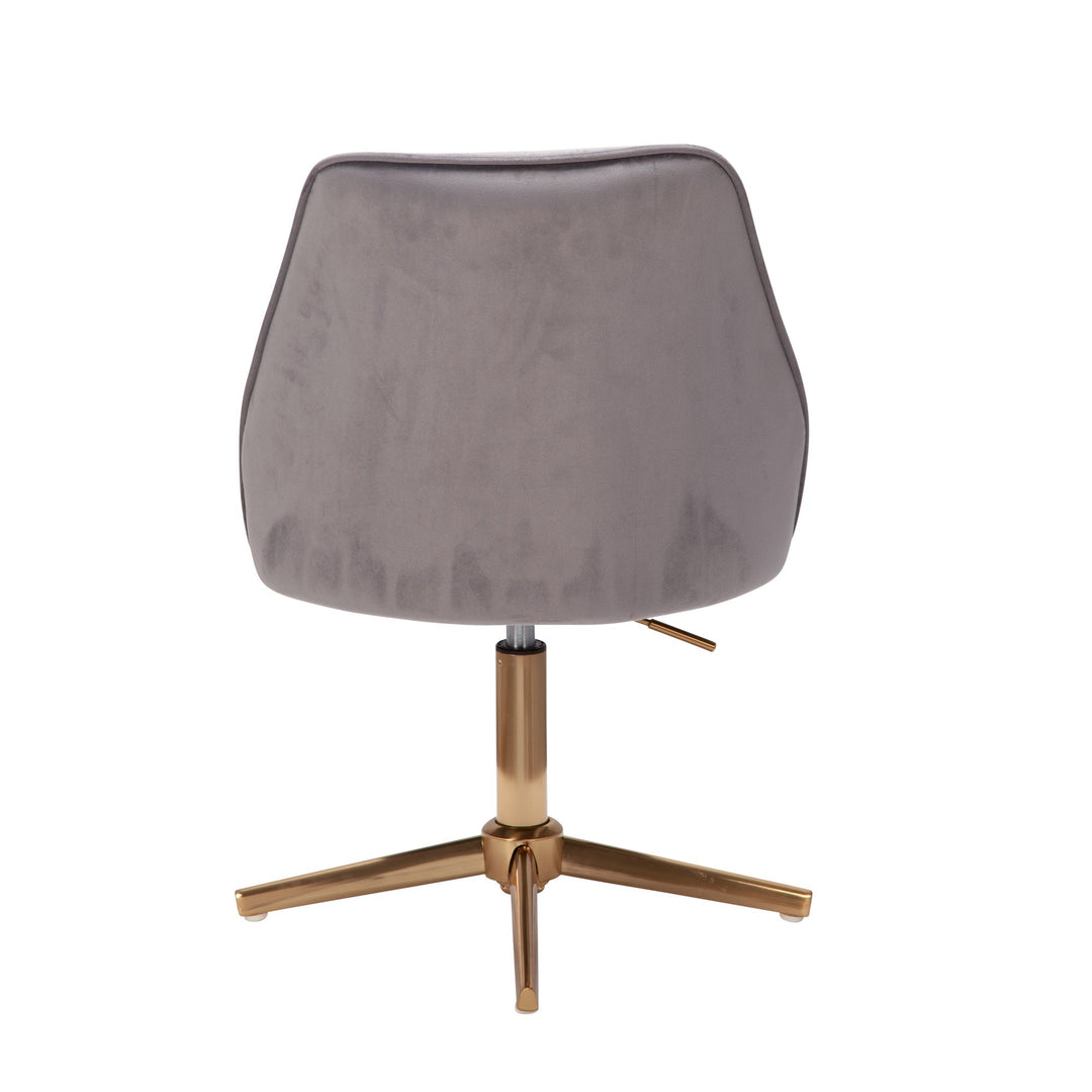 Samt Drehstuhl TANARO_ Höhenverstellbar_ 360° drehbar_ Samtbezug_ Eisenuntergestell_ 120 kg Belastung - KADIMA DESIGN_Farbe_ Grau_ Größe_ 60x60x100 cm_