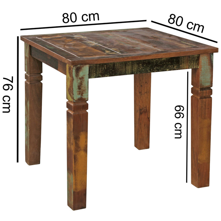 KADIMA DESIGN Holz Esstisch DIANA - Rustikaler Landhaus-Stil_ Hochwertiges Massivholz_ Quadratische Tischplatte für 4 Personen_Beige_#sku_BARWL5.061#