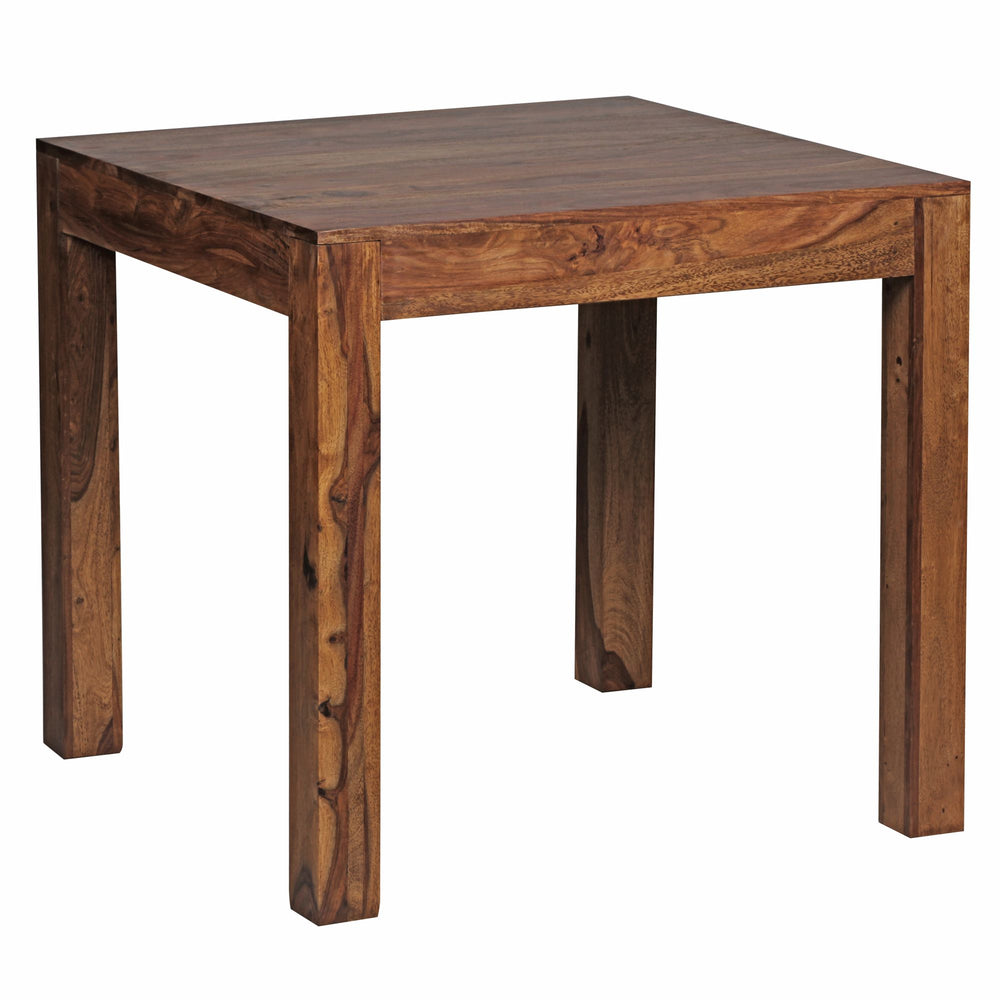 Sheesham Esstisch 80x80 cm - quadratischer Massivholz Tisch dunkel - kompakte Form von Kadima Design_