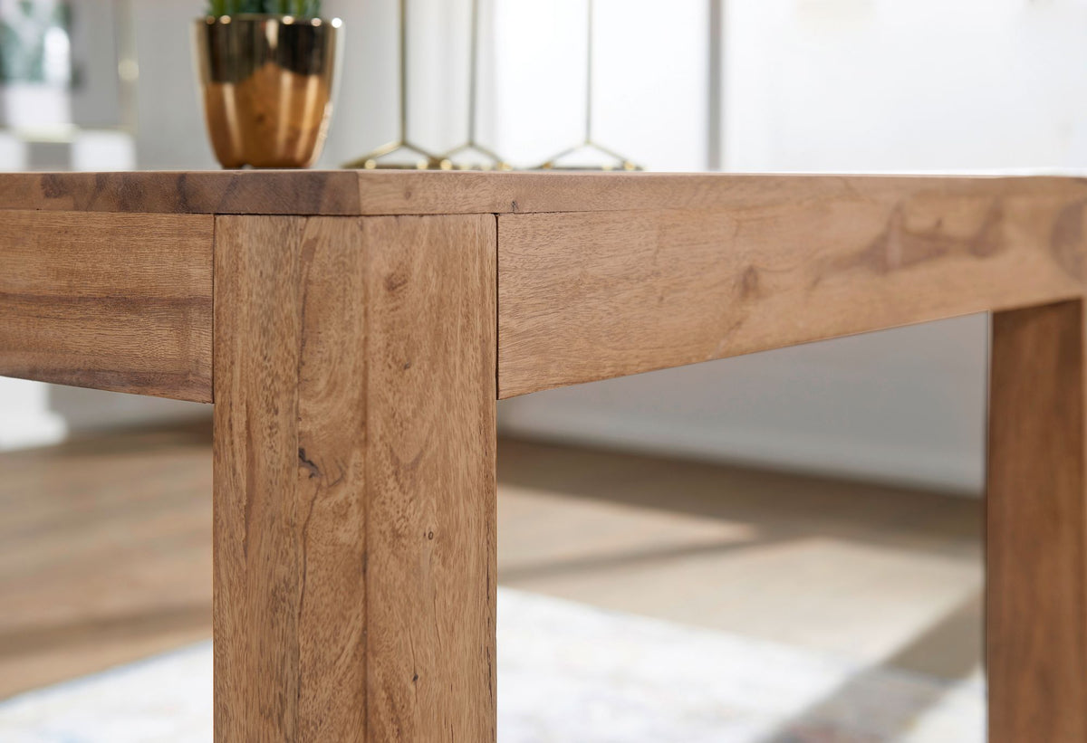 Akazien Holztisch quadratisch - 80x80 cm Maße - effiziente Raumnutzung von Kadima Design_