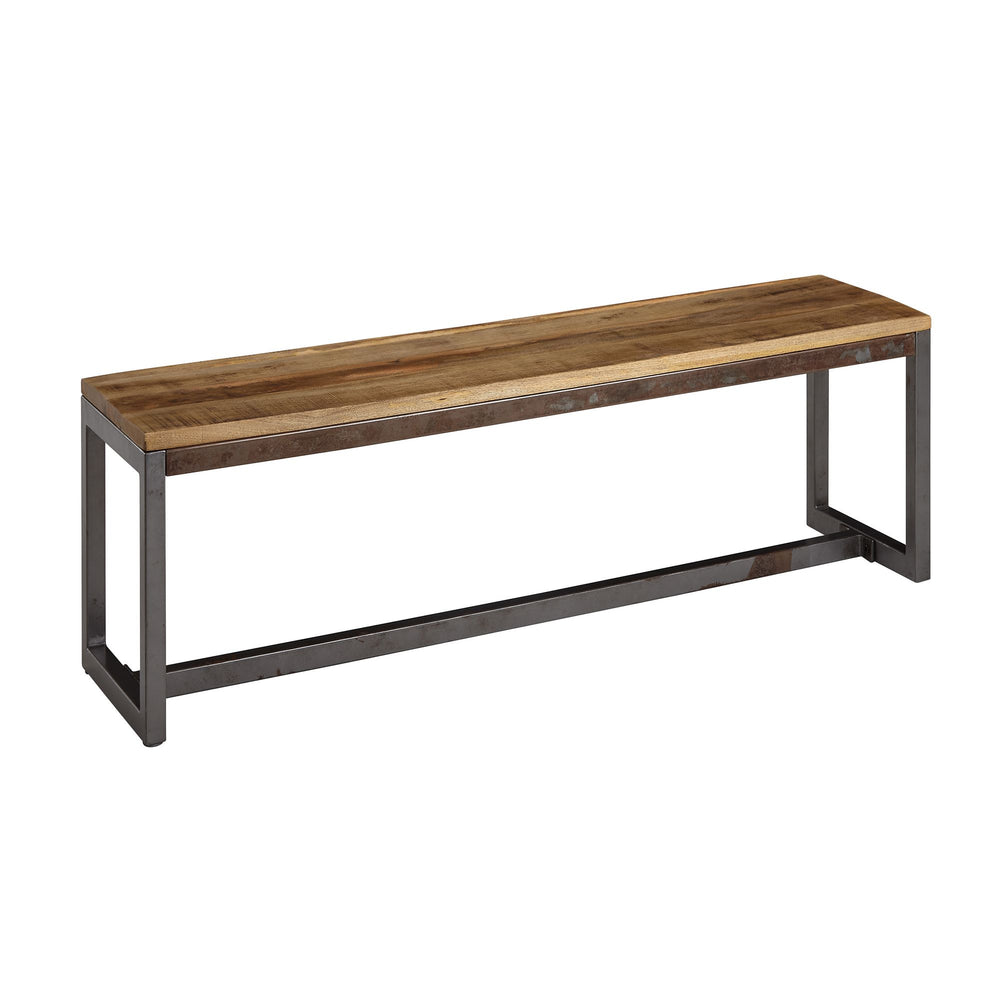 Vintage Esszimmerbank im Mangoholz-Stil mit Metallgestell_ Stabil &amp; Unikat - KADIMA DESIGN_Größe_ 120x45x46 cm_