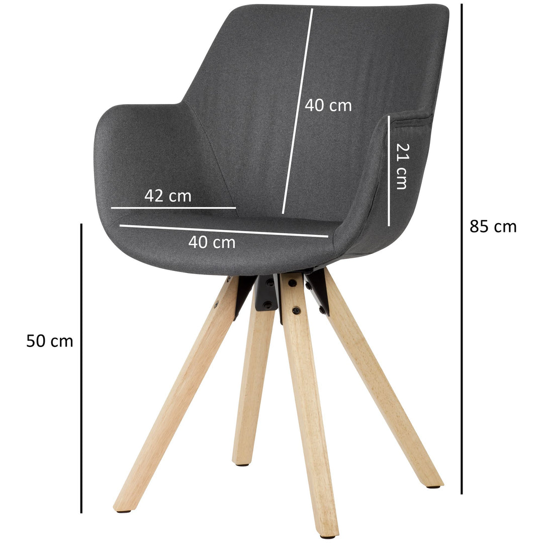 Esszimmerstuhl-Set ESENZIA_ Moderne Design_ Stoffbezug_ Armlehnen_ Filzgleiter_ verschiedene Farben und Größen - KADIMA DESIGN_Farbe_ Anthrazit_ Material_ Stoff_ Größe_ 54x58x85 cm_