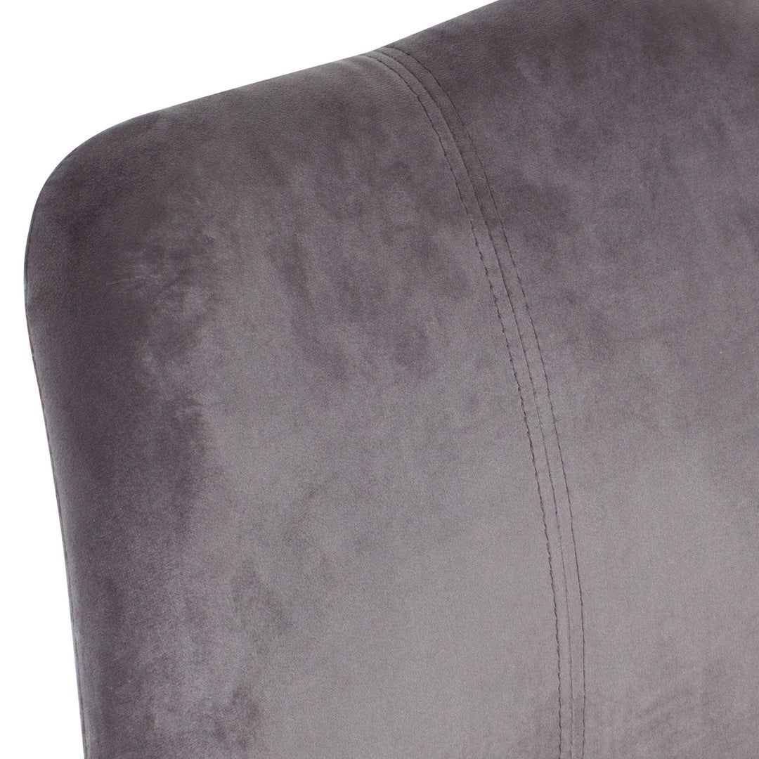 Esszimmerstuhl LUND_ Modernes Design_ Stoffbezug_ Holzstandbeine_ Filzgleiter_ einfache Montage - KADIMA DESIGN_Farbe_ Grau_ Material_ Samt_ Größe_ 49x52x87 cm_